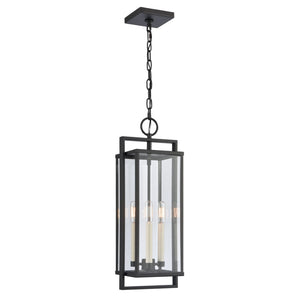 Atlas Gladwyn 8.25" Wide Modern 3-Light Outdoor Pendant - Matte Black Lantern for Stylish Exteriors OL11031-BK