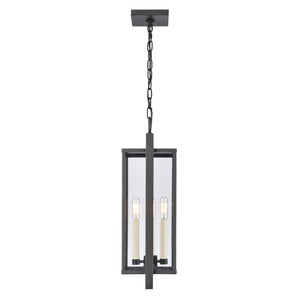 Atlas Gladwyn 8.25" Wide Modern 3-Light Outdoor Pendant - Matte Black Lantern for Stylish Exteriors OL11031-BK