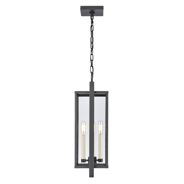 Atlas Gladwyn 8.25" Wide Modern 3-Light Outdoor Pendant - Matte Black Lantern for Stylish Exteriors OL11031-BK