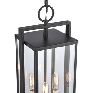 Atlas Gladwyn 8.25" Wide Modern 3-Light Outdoor Pendant - Matte Black Lantern for Stylish Exteriors OL11031-BK