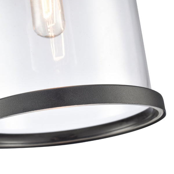 Atlas Hopkins 1-Light Outdoor Pendant in Charcoal Black - Modern Cylindrical Lantern for Patios & Entryways OL11032-BK