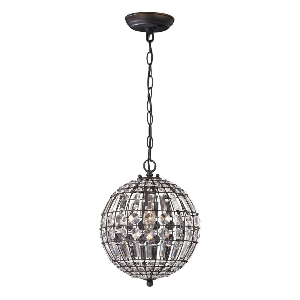 Atlas Ifrit Outdoor Mini Pendant Light - Vintage Inspired Design with Crystal Accents for Elegant Charm Dark Bronze 10.5'' OL11034-BZ