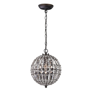 Atlas Ifrit Outdoor Mini Pendant Light - Vintage Inspired Design with Crystal Accents for Elegant Charm Dark Bronze 10.5'' OL11034-BZ