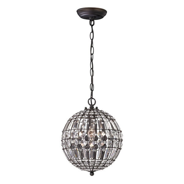 Atlas Ifrit Outdoor Mini Pendant Light - Vintage Inspired Design with Crystal Accents for Elegant Charm Dark Bronze 10.5'' OL11034-BZ