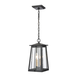 Atlas Kirkdale 9" Wide 2-Light Outdoor Pendant - Matte Black Fixture for Stylish Entryways & Patios OL11035-BK