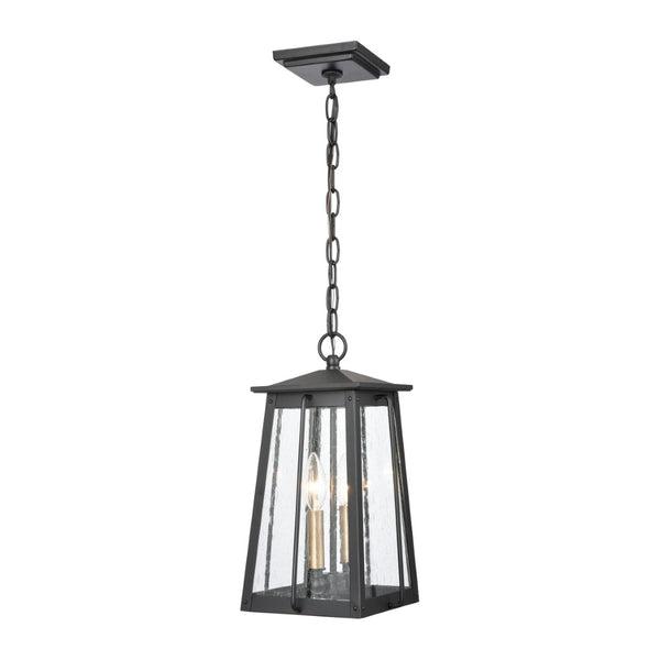Atlas Kirkdale 9" Wide 2-Light Outdoor Pendant - Matte Black Fixture for Stylish Entryways & Patios OL11035-BK