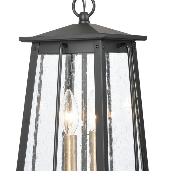 Atlas Kirkdale 9" Wide 2-Light Outdoor Pendant - Matte Black Fixture for Stylish Entryways & Patios OL11035-BK
