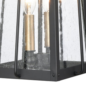 Atlas Kirkdale 9" Wide 2-Light Outdoor Pendant - Matte Black Fixture for Stylish Entryways & Patios OL11035-BK