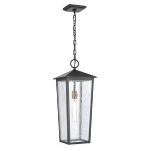 Atlas Marquis 9'' Wide Outdoor Pendant Light - Matte Black Lantern with Textured Glass for Patios & Porches OL11036-BK