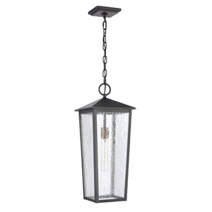 Atlas Marquis 9'' Wide Outdoor Pendant Light - Matte Black Lantern with Textured Glass for Patios & Porches OL11036-BK