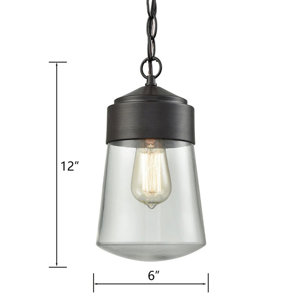 Atlas Mullen Gate 6'' Wide Outdoor Pendant Light - Elegant Oil Rubbed Bronze for Charming Entryways OL11038-BZ