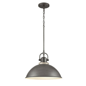 Atlas North Shore Outdoor Pendant Light – Chic Industrial Design for Patios and Entryways, Weather-Resistant Iron 18'' OL11039-GY