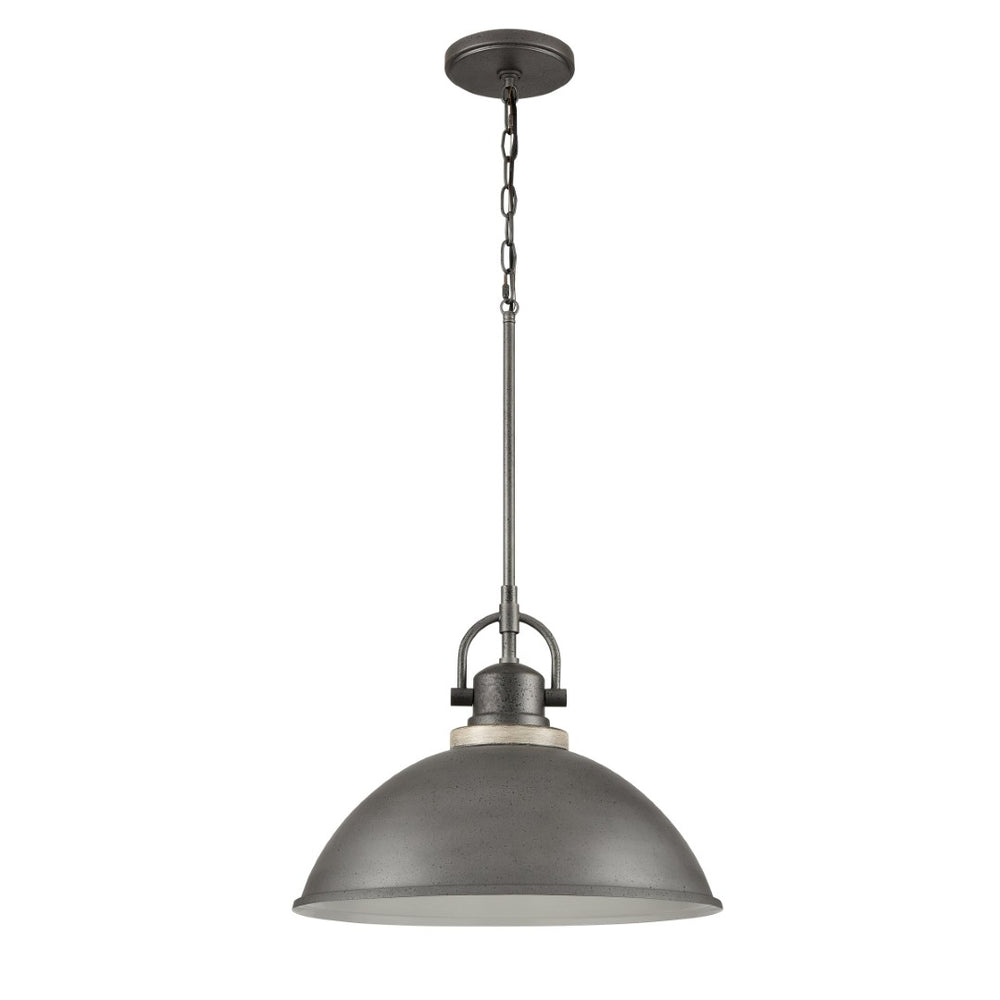 Atlas North Shore Outdoor Pendant Light – Chic Industrial Design for Patios and Entryways, Weather-Resistant Iron 18'' OL11039-GY