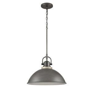 Atlas North Shore Outdoor Pendant Light – Chic Industrial Design for Patios and Entryways, Weather-Resistant Iron 18'' OL11039-GY