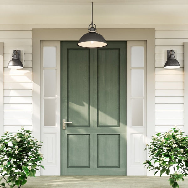 Atlas North Shore Outdoor Pendant Light – Chic Industrial Design for Patios and Entryways, Weather-Resistant Iron 18'' OL11039-GY
