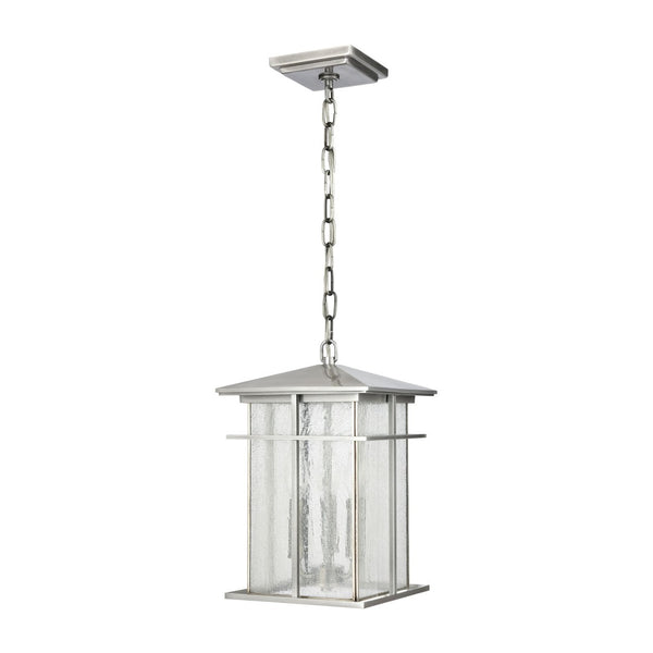 Atlas Oak Park 9" Wide 3-Light Outdoor Pendant - Mission-Style Fixture for Modern Entryways & Porches Antique Brushed Aluminum OL11041-SV