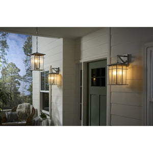 Atlas Oak Park 9" Wide 3-Light Outdoor Pendant - Mission-Style Fixture for Modern Entryways & Porches Antique Brushed Aluminum OL11041-SV