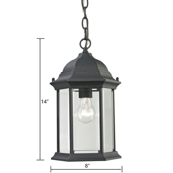 Atlas Spring Lake 8" Wide Outdoor Pendant Light - Classic Lantern Style for Porch & Patio Illumination OL11046-BK