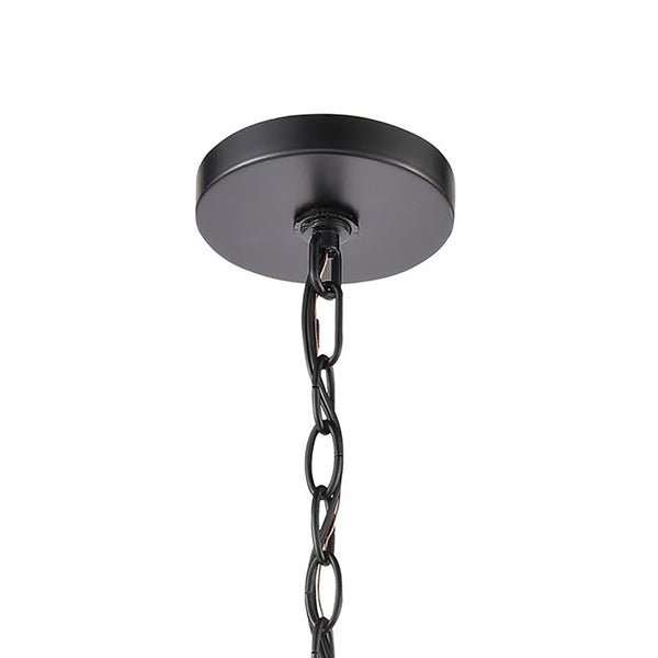 Atlas Vincentown 8'' Wide 1-Light Outdoor Pendant - Modern Matte Black with Brass Accents for Patios OL11050-BK