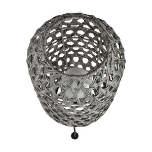 Atlas Banaue 36'' High Outdoor Table Lamp - Stylish Gray Macramé Design for Relaxing Patio Ambiance OL11052-GY
