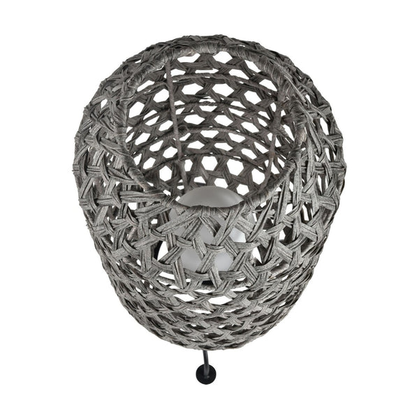 Atlas Banaue 36'' High Outdoor Table Lamp - Stylish Gray Macramé Design for Relaxing Patio Ambiance OL11052-GY