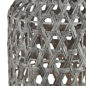 Atlas Banaue 36'' High Outdoor Table Lamp - Stylish Gray Macramé Design for Relaxing Patio Ambiance OL11052-GY