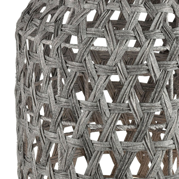 Atlas Banaue 36'' High Outdoor Table Lamp - Stylish Gray Macramé Design for Relaxing Patio Ambiance OL11052-GY