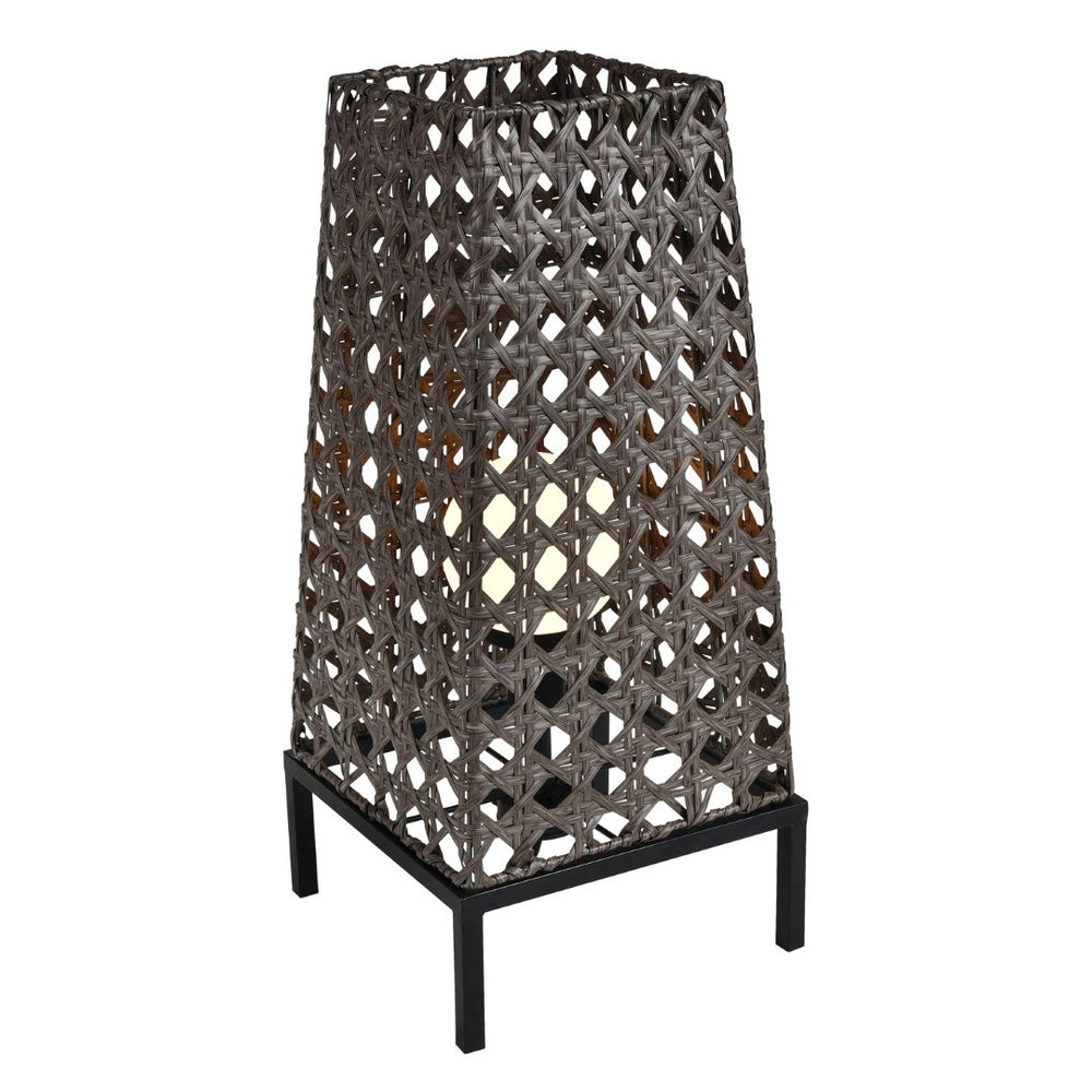 Atlas Carus 32'' High Outdoor Table Lamp - Handcrafted Gray Rattan Shade for Coastal Ambiance & Style OL11054-GY