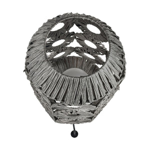 Atlas Palayan 36'' High Outdoor Table Lamp - Stylish Gray Macramé Design for Patios & Porches OL11057-GY