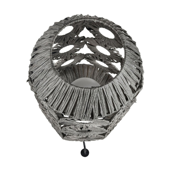 Atlas Palayan 36'' High Outdoor Table Lamp - Stylish Gray Macramé Design for Patios & Porches OL11057-GY