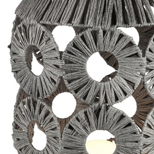 Atlas Palayan 36'' High Outdoor Table Lamp - Stylish Gray Macramé Design for Patios & Porches OL11057-GY