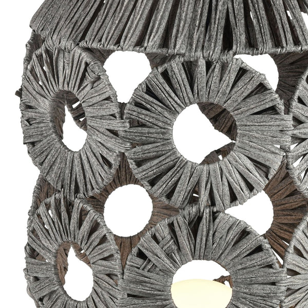 Atlas Palayan 36'' High Outdoor Table Lamp - Stylish Gray Macramé Design for Patios & Porches OL11057-GY