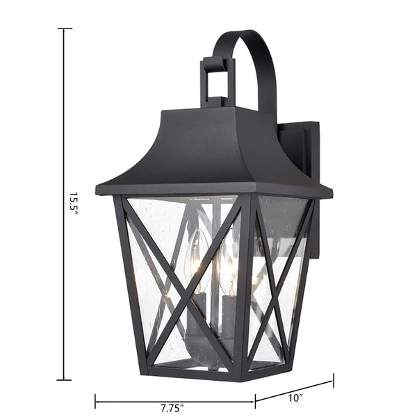 Atlas Splitrock 15.5'' High 1-Light Outdoor Wall Sconce - Timeless Black Fixture for Elegant Exterior Décor OL11059-BK