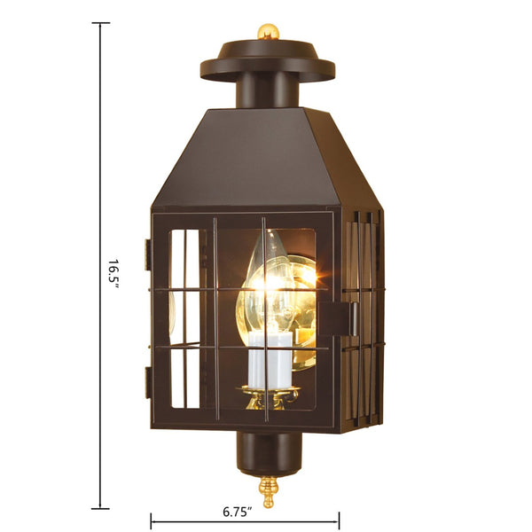 Atlas American Heritage Outdoor Sconce - Classic Colonial Lantern for Warm Illumination & Style Bronze 16.5'' OL11060-BZ