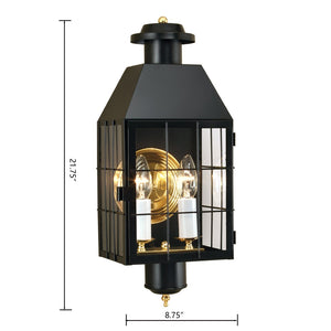Atlas American Heritage Outdoor Sconce - Classic Colonial Lantern for Warm Illumination & Style Black OL11061-BK
