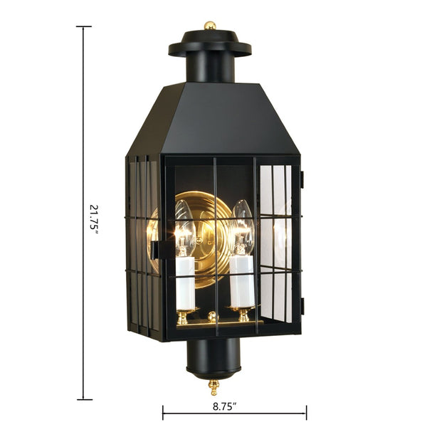 Atlas American Heritage Outdoor Sconce - Classic Colonial Lantern for Warm Illumination & Style Black OL11061-BK