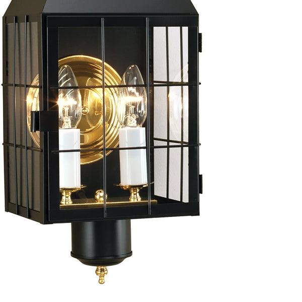 Atlas American Heritage Outdoor Sconce - Classic Colonial Lantern for Warm Illumination & Style Black OL11061-BK