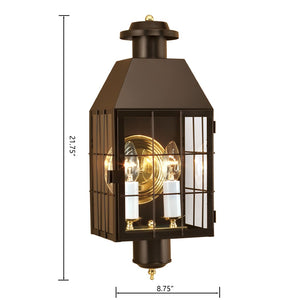 Atlas American Heritage Outdoor Sconce - Classic Colonial Lantern for Warm Illumination & Style Bronze 21.75'' OL11061-BZ