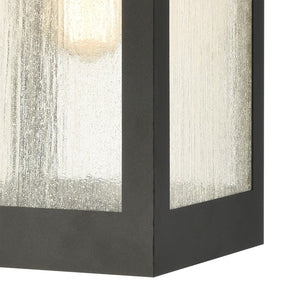 Atlas Angus 20'' High Modern Outdoor Wall Sconce with Heavily Seeded Glass for Warm Ambiance Charcoal 8'' OL11062-BK
