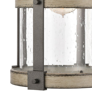 Atlas Annenberg 16'' High Farmhouse Outdoor Sconce - Weather-Resistant Cast Aluminum with Seeded Glass OL11063-GY
