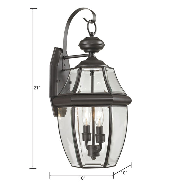 Atlas Ashford 12'' High Outdoor Sconce - Timeless Traditional Design with Clear Beveled Glass Charm Oil Rubbed Bronze OL11066-BZ