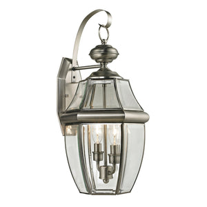 Atlas Ashford 12'' High Outdoor Sconce - Timeless Traditional Design with Clear Beveled Glass Charm Antique Nickel 10'' OL11066-NK