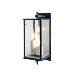Atlas Back Bay Outdoor Sconce - 3-Light Matte Black Lantern Design for Modern Curb Appeal & Illumination OL11067-BK