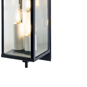 Atlas Back Bay Outdoor Sconce - 3-Light Matte Black Lantern Design for Modern Curb Appeal & Illumination OL11067-BK