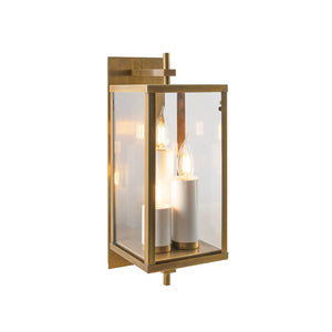 Atlas Back Bay 3-Light Outdoor Sconce – Elegant Lantern-Style Fixture for Patios and Entries, Easy Install Aged Brass 6.25'' OL11067-BS