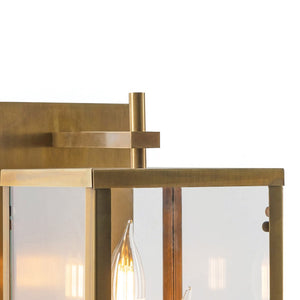 Atlas Back Bay 3-Light Outdoor Sconce – Elegant Lantern-Style Fixture for Patios and Entries, Easy Install Aged Brass 6.25'' OL11067-BS