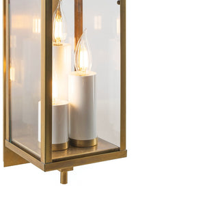 Atlas Back Bay 3-Light Outdoor Sconce – Elegant Lantern-Style Fixture for Patios and Entries, Easy Install Aged Brass 6.25'' OL11067-BS