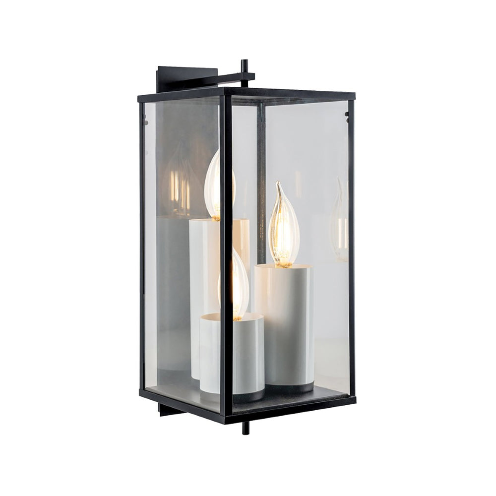Atlas Back Bay 3-Light Outdoor Sconce – Elegant Lantern-Style Fixture for Patios and Entries, Easy Install Matte Black OL11068-BK