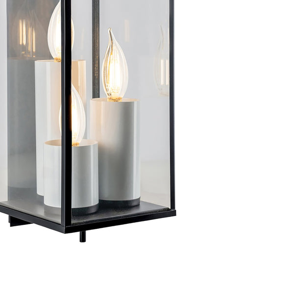 Atlas Back Bay 3-Light Outdoor Sconce – Elegant Lantern-Style Fixture for Patios and Entries, Easy Install Matte Black OL11068-BK