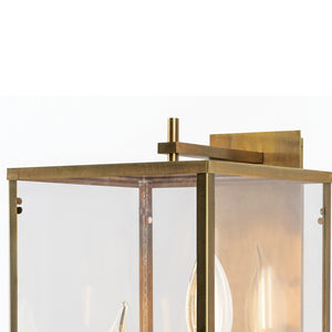 Atlas Back Bay 3-Light Outdoor Sconce – Elegant Lantern-Style Fixture for Patios and Entries, Easy Install Aged Brass 10.25'' OL11068-BS
